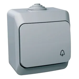 Cedar Plus, Intrerupator simbol sonerie 16A IP44 PT gri