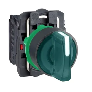Comutator Selector Verde Complet Iluminat 22 3-Pozitii 1No+1Nc 230V