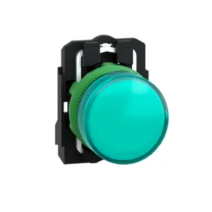 Lampa Pilot rotund  22, Verde, Led Integral, 110, 120 V, Borne Clema-surub
