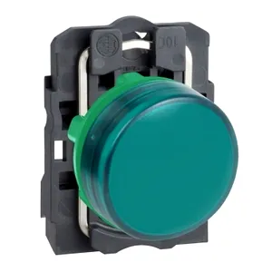 Lampa pilot complet verde 22 lentile netede cu LED integral 230, 240V