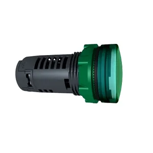 Lampa pilot monolit verde obiectiv plan 22 cu LED 24V integral