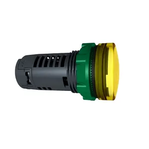 Lampa pilot monolit galbena obiectiv plan 22 cu LED 24V integral