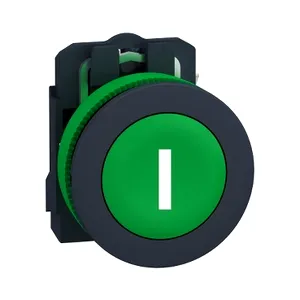 Harmony XB5, Buton antimicrobian, plastic, verde, 30, cu revenire, marcat 