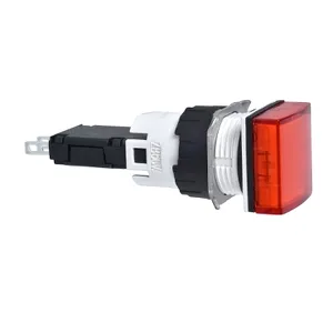 Lampa Pilot Patrata  16, Rosie, Led Integral, 24 V, Conectori Faston