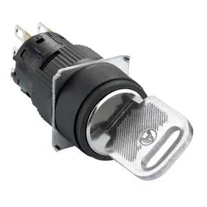 Comutator selector cheie negru rotund 16-bloc. taste proiect. 2 pozitii-1CO