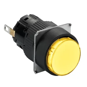 Lampa pilot rotunda 16, IP65, galbena, LED 24VDC integr. polariz, conector