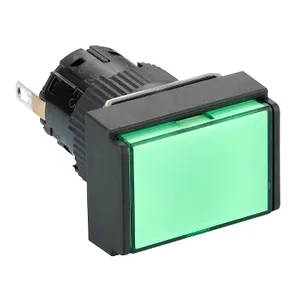 Lampa pilot dreptunghi. 16 IP65 verde, LED 24VDC integral conector polariz