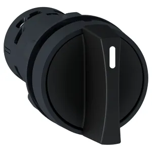 Comutator selector,  22, negru -maner standard, 2 pozitii, 1 NO