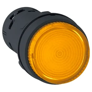 Buton Iluminat, Led, Revenire cu Arc 1No, Portocaliu, 24V