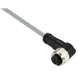 Conectori pre-cablati XZ - cu cot, Mama - M12 - 4 pini - cablu PVC 10m