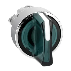 Cap de Selector Iluminat Verde 22, 3 Pozitii, Revenire cu Arc