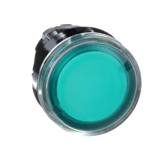 Cap de Buton iluminat Incastrat Verde  22, Revenire cu Arc, pentru becuri Ba9S