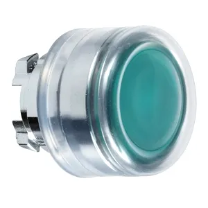 Cap de Buton iluminat Incastrat Verde  22, Revenire cu Arc, pentru Led Integral
