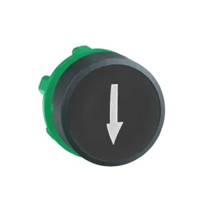 Cap Rotund pentru Buton  22, Revenire cu Arc, Negru, Incastrat, Sageata In Sus