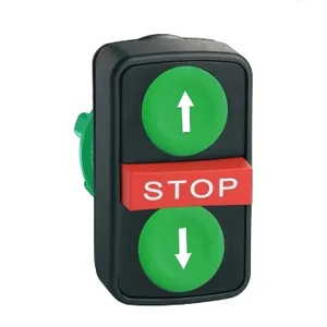 Buton cu Cap Triplu Verde Incastrat/Rosu Aparent/Verde Incastrat 22 cu Marcaj