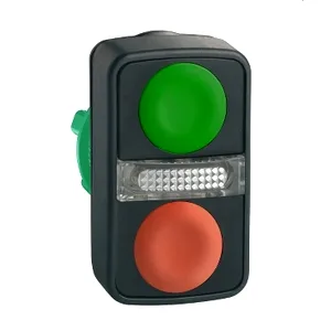 Buton cu Cap dublu Luminos Verde Incastrat/Rosu Incastrat 22 Nemarcat