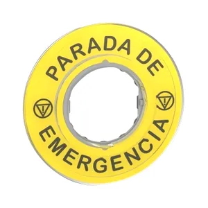 Legenda marcata 60 pt buton oprire urg -PARADA de EMERGENCIA/logo ISO13850