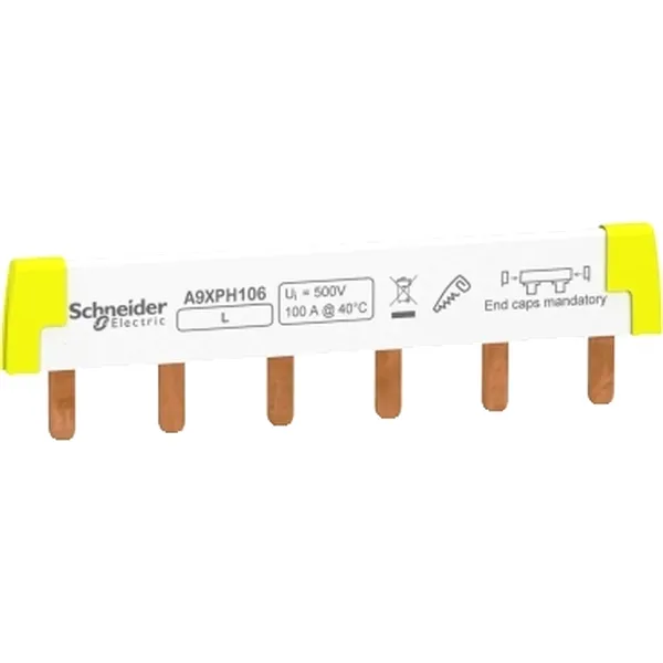 Acti9, Bare Colectoare Tip Pieptene, 1L, Inclinare 18mm, 6 Module, 100A