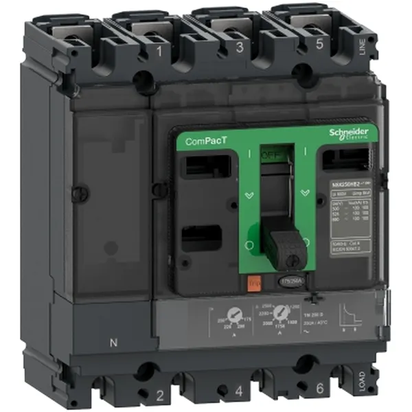 Intreruptor ComPacT NSX250N, 50 kA la 415 VAC, unitate de declansare TMD 160A, 4 poli 3d