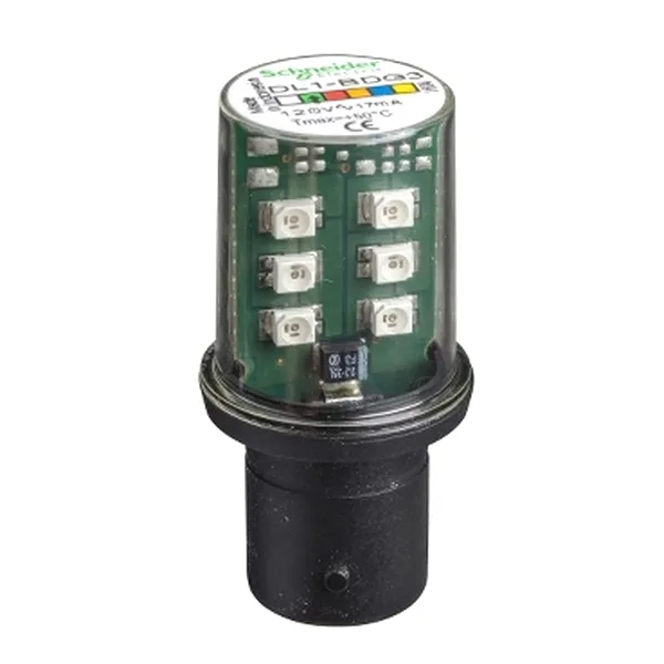 bec Led Protejat cu baza Ba15D, Continuu, Verde, 120 V
