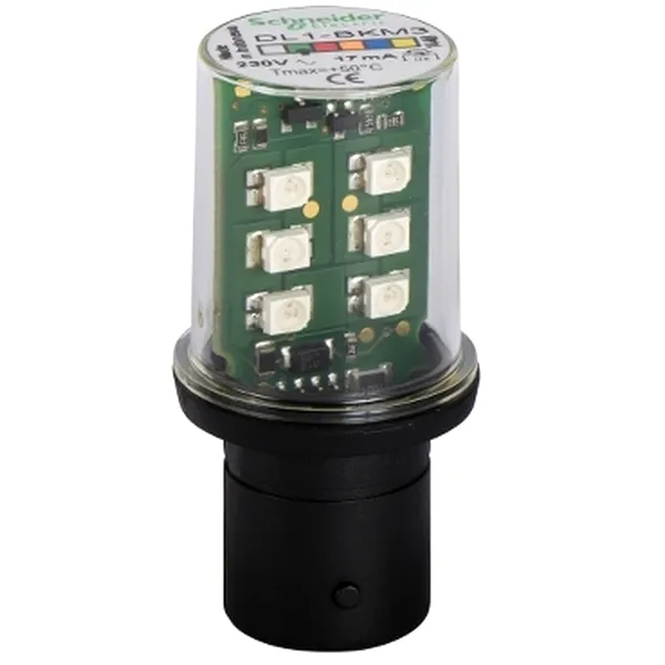 bec Led Protejat cu baza Ba15D, Intermitent, Verde, 230 V