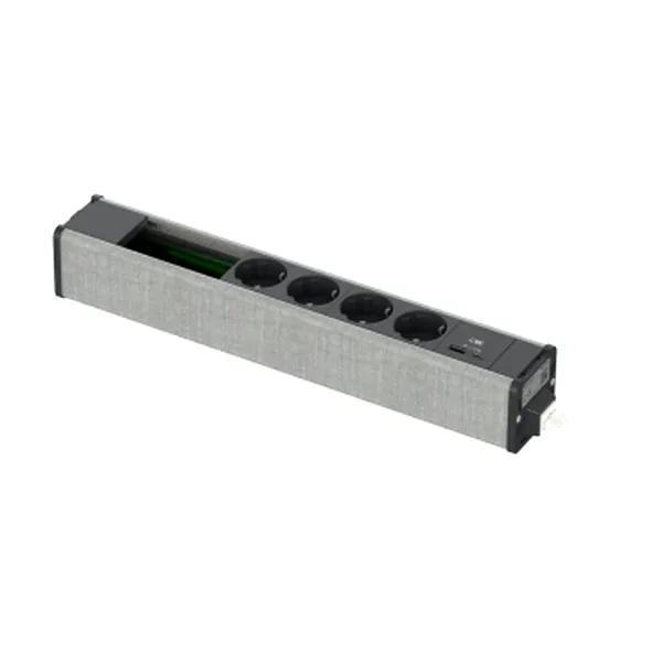 Unica system+, 4xpriza 2P+E+USB A/C+VDI, antracit/gri