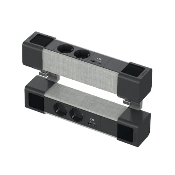 Unica system+, Unitate dubla 2xpriza 2P+E+USB A/C, antracit/gri