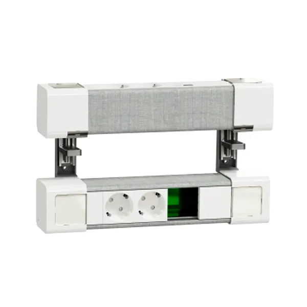 Unica system+, 2xprize 2P+E+USB A/C&2xprize 2P+E+spRJ, alb/gri