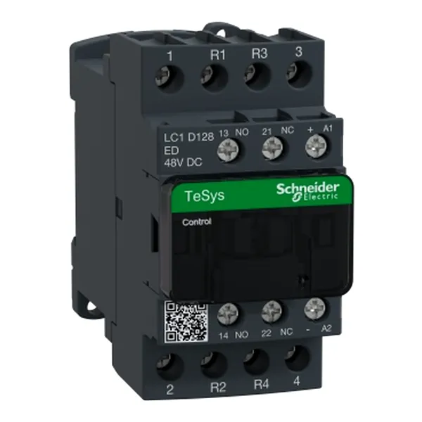 Contactor, TeSys Deca, 4P(2NO+2NC), AC-1, 0 to 440V, 25A, 48VDC coil