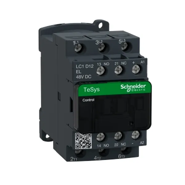 Contactor, TeSys Deca, 3P(3 NO), AC-3/AC-3e, <= 440V, 12A, 48V DC low consumption coil