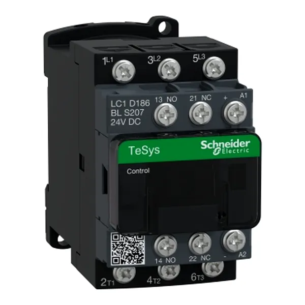 TeSys Deca contactor S207,3P(3NO),AC-3/AC-3e 18A <=440V,coil 24V DC low