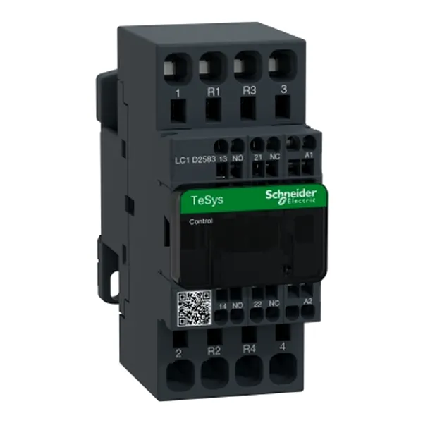 Contactor, TeSys Deca, 4P(2NO+2NC), AC-1, <= 440V, 40A, 230V AC 50/60Hz coil, spring terminal