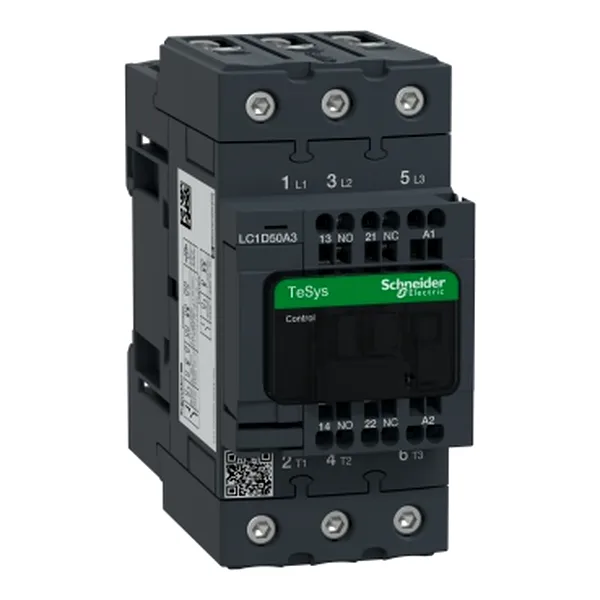Contactor, TeSys Deca, 3P(3 NO), AC-3/AC-3e, 0 to 440V, 50A, 220VAC 50/60Hz coil, spring
