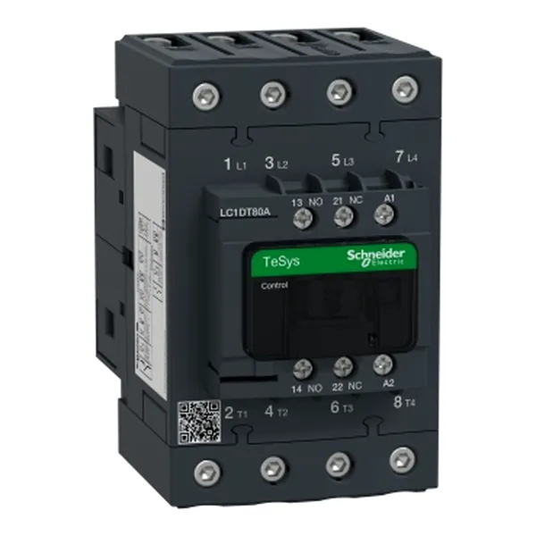 TeSys D contactor, 4P(4 NO), c.a.-1, <= 440 V 80 A, 220 V c.a. 50/60 Hz bobina