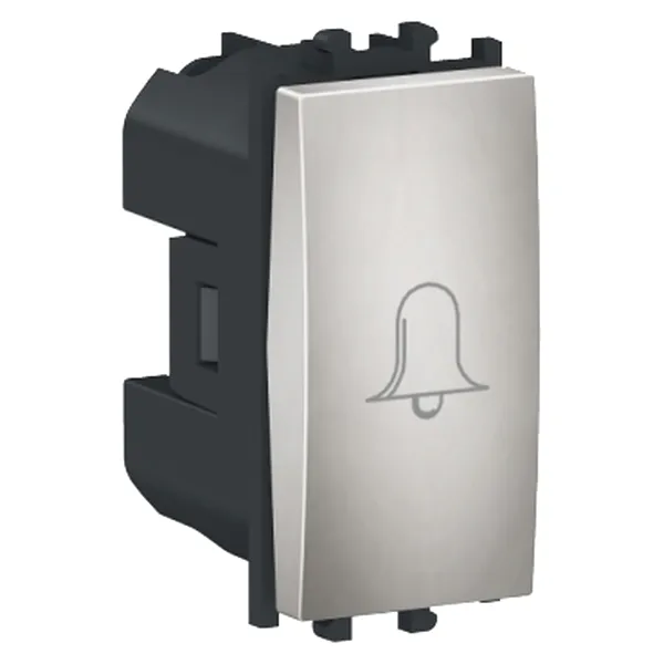 Easy Styl, Intrerupator cu revenire, simbol sonerie, 1M, argintiu