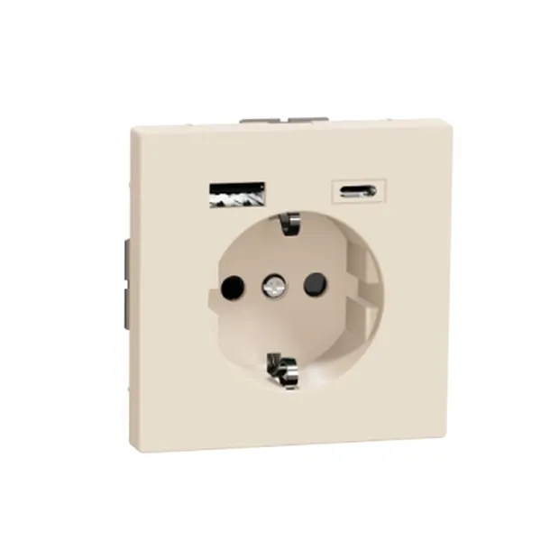 Merten SysD Priza 2P+E+USB A+C 3A obt sahara