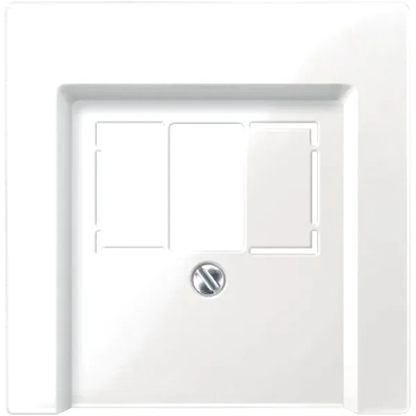 Placa centrala cu deschidere patrata, alb polar, System M