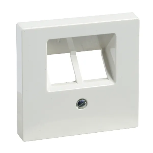 Placa Centrala pentru Insertie Rj45 , 2 Porturi,Alb Polar, Lucios, Sistem M
