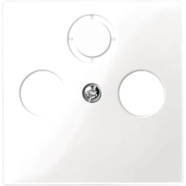 Placa Centrala pentru Priza Antena  2/3 Horificii,Alb Polar, Lucios