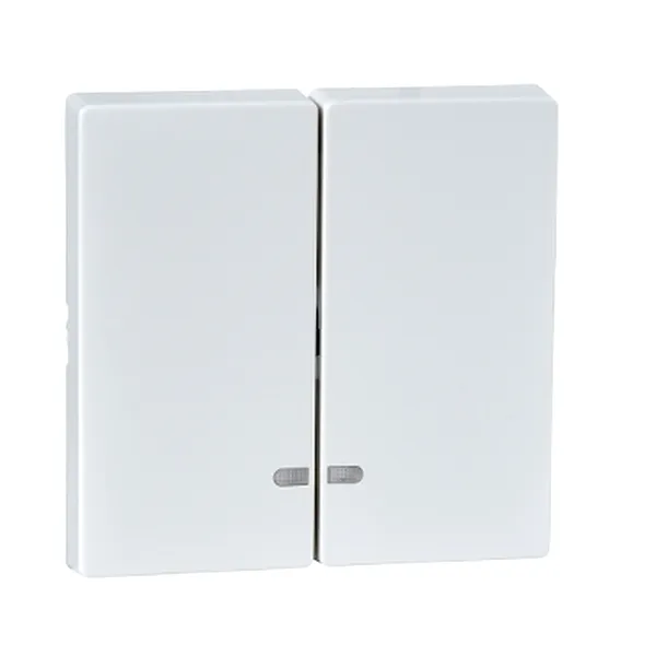 Clapeta 2 Butoane cu Fereastra Indicator, Alb Polar, Lucios, Sistem M