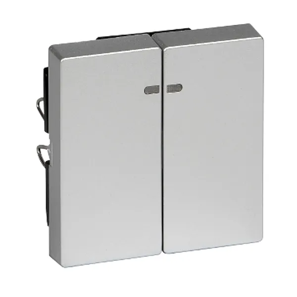 Clapeta 2 Butoane cu Fereastra Indicator, Aluminiu, Sistem M