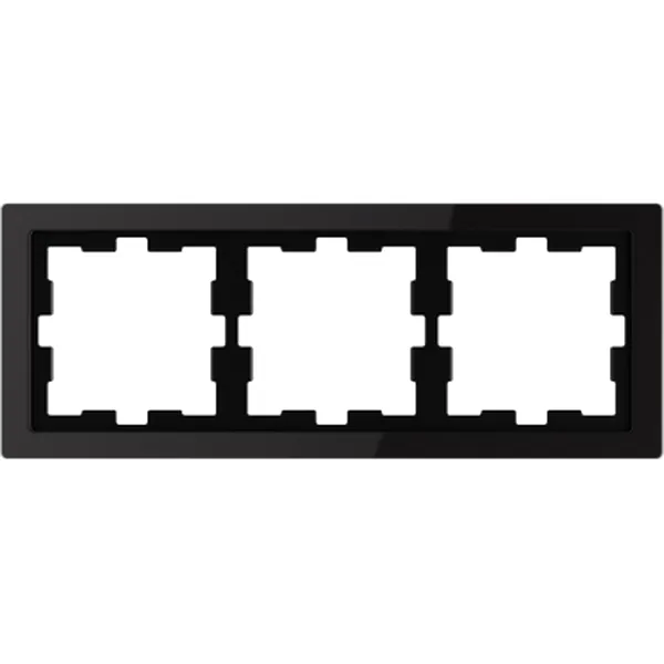 Rama tripla D-Life, sticla, Onix negru