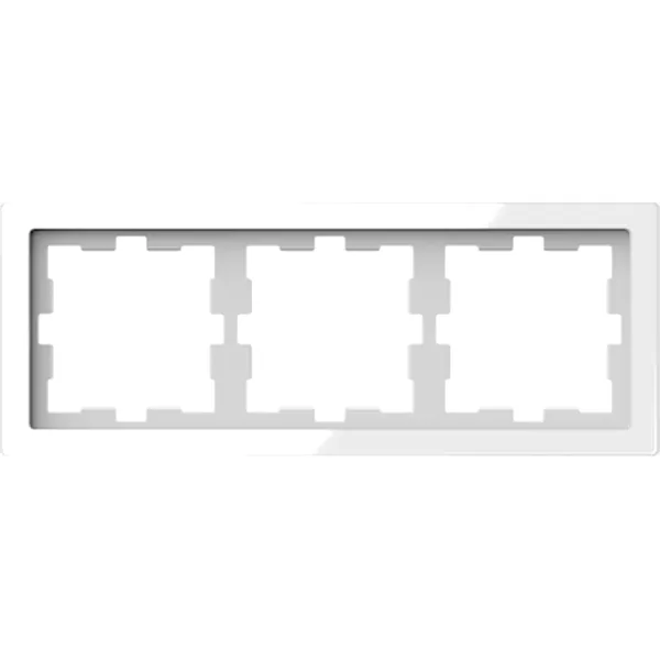 Rama tripla D-Life, sticla, alb cristal