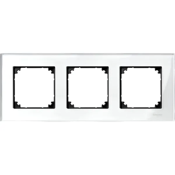 Rama din Sticla, 3 Aparate, Alb Briliant, M-Elegance