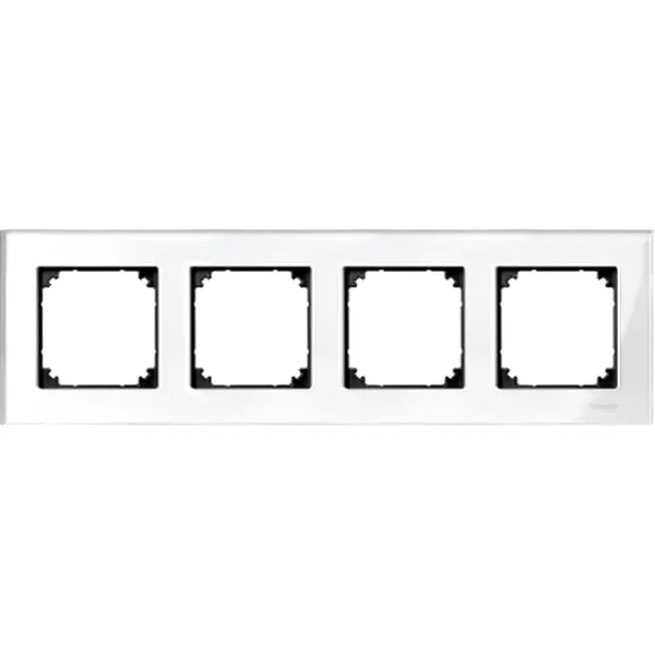 Rama din Sticla, 4 Aparate, Alb Briliant, M-Elegance