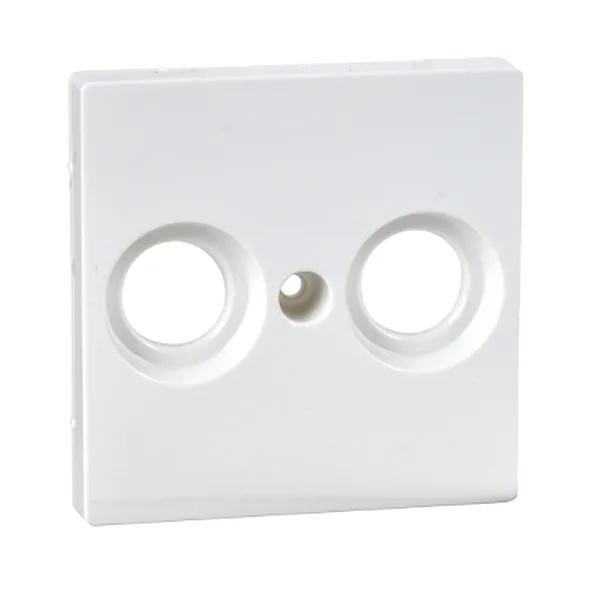 Placa Centrala pentru Priza Antena, 2 decupaje, Alb Polar, Lucios, Sistem M