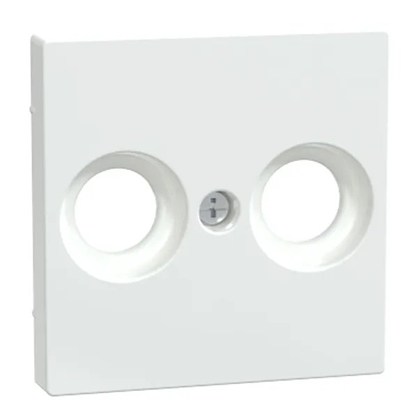 Placa Centrala pentru Priza Antena, 2 decupaje, Alb Intens, Lucios, Sistem M