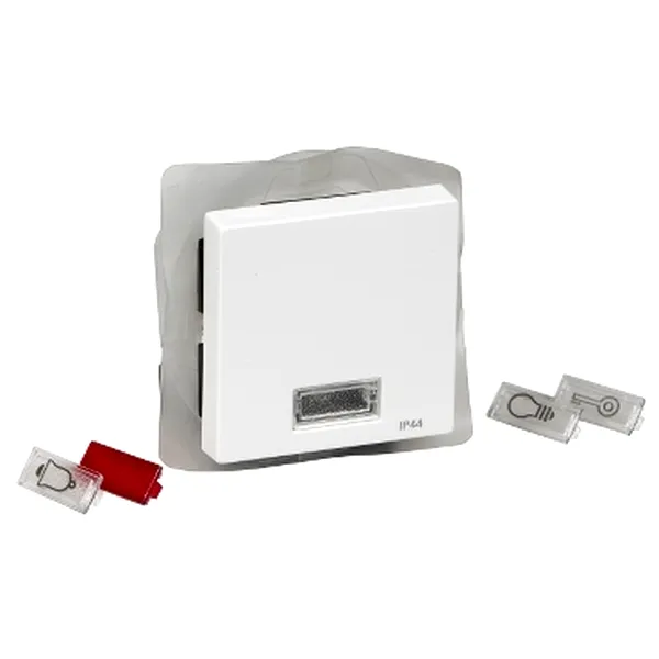 Clapeta cu Spatiu pentru Simboluri, Ip44, Alb Intens, Lucios