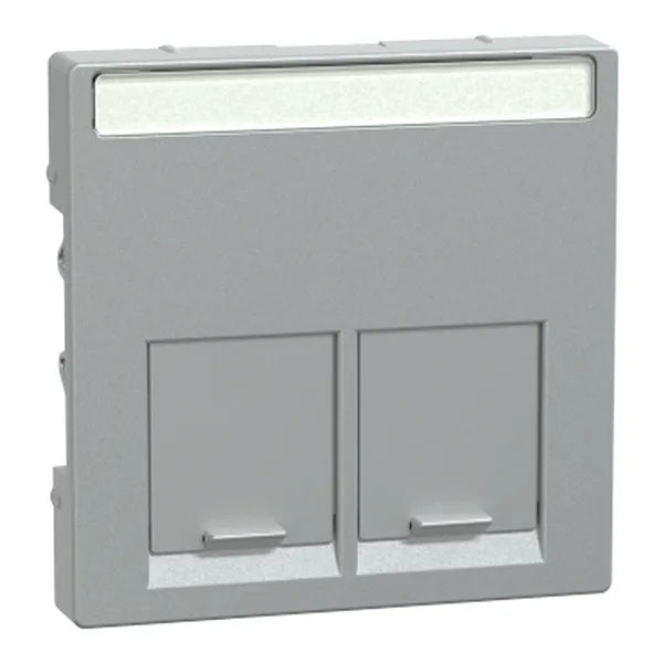 Placa Centrala dubla pentru Conector-Schneider Electric Rj45, Aluminiu