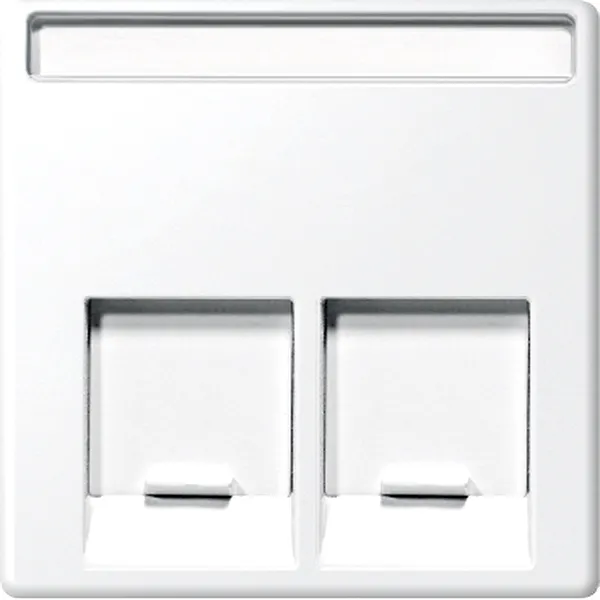 Placa Centrala 2 Prt pentru Conectr. Schneider Electric Rj45,Alb Polar, Lucios